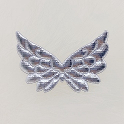 Silver Cloth Embossing Wings, AB Color, Decorate Accessories, Silver, 35x50x1mm