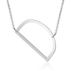 Letter D 201 Stainless Steel Initial Pendants Necklaces, with Cable Chains, Letter, Letter.D, 17.3~18.3 inch(44~46.5cm)x1.5mm, LetterD: 37.5x22x1mm