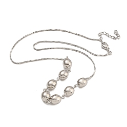 Платина Стойки латунь покрытие круглый нагрудник ожерелья для женщин, без кадмия и без свинца, долговечный, платина, 22.44 дюйм (57 см)