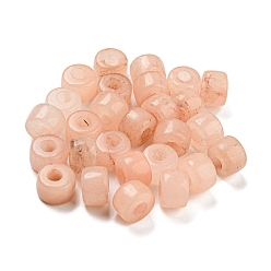 PeachPuff Natural White Jade Dyed Beads, Imitation Pink Aventurine, Column, PeachPuff, 8~8.5x5.5~6mm, Hole: 3~3.3mm