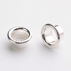 Silver 925 Sterling Silver European Cores, Silver, 7x3.5mm, Hole: 5mm