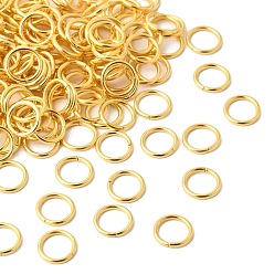 Золотой Железа открыты кольца прыжок, круглые, без кадмия, без никеля и без свинца, золотые, 7x1 мм, 18 датчик, внутренний диаметр: 5 мм, Около 8000 шт / 1000 г