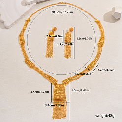 Золотой Роскошный элегантный комплект из цинкового сплава с кисточками в виде листьев и ожерелий в ближневосточном стиле, золотые