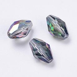 Colorful Imitation Austrian Crystal Beads, Grade AAA, Faceted, Oval, Colorful, 6x9.5mm, Hole: 0.7~0.9mm