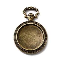 Античная Бронза Старинные тибетском стиле настройки сплава подвеска кабошон, чашки безель с краями, без кадмия, без никеля и без свинца, античная бронза, плоско-круглый лоток : 20 мм , 39x27x4 мм, отверстие: 9x4 мм, около 142 шт / кг