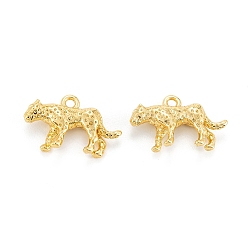 Real 18K Gold Plated Eco-Friendly Brass Charms, Long-Lasting, Leopard, Real 18K Gold Plated, 9x14x3.5mm, Hole: 1.2mm