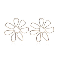 white Bold and Creative Floral Earrings with Personality and Charm for Women