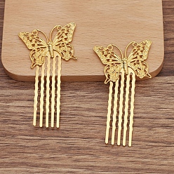 Golden Haarkamm aus Messing, filigranen Schmetterling, golden, 35x25 mm