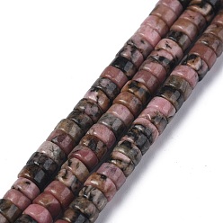 Rhodonite Natural Rhodonite Beads Strands, Heishi Beads, Flat Round/Disc, 4x2mm, Hole: 0.8mm, about 150~165pcs/strand, 15.35~15.74 inch(39~40cm)