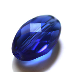 Blue Imitation Austrian Crystal Beads, Grade AAA, Faceted, Oval, Blue, 13x10x7mm, Hole: 0.9~1mm