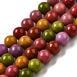 (52) Непрозрачная лаванда Окрашенные натуральные малайзийские нефритовые бусинки, круглые, разноцветные, 8 мм, отверстие : 1.2 мм, около 23 шт / нитка, 7.28 дюйм (18.5 см)