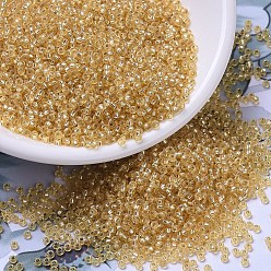 (RR3) Золотой с Серебряной Подкладкой Миюки круглые бусины рокайль, японский бисер, 11/0, (rr 3) серебренное золото, 11/0, 2x1.3 мм, отверстие : 0.8 мм, Около 1111 шт / 10 г