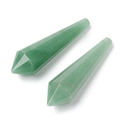 Green Aventurine Natural Green Aventurine Beads, Healing Stones, Reiki Energy Balancing Meditation Therapy Wand, No Hole/Undrilled, for Wire Wrapped Pendant Making, Bullet, 51.5~56x14.7~16.2mm