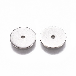 Stainless Steel Color 304 Stainless Steel Spacer Beads, Flat Round, Stainless Steel Color, 10x0.8mm, Hole: 1.2mm