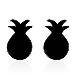 062 black Jolies boucles d'oreilles fruits en acier inoxydable avec os d'oreille de chat et de lapin