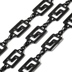 Черный 304 цепи прямоугольные звенья нержавеющие, несварные, ионное покрытие (ip), чёрные, 17x8.5x1 мм