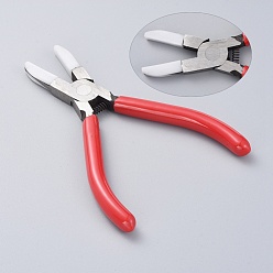 Stainless Steel Color Carbon Steel Jewelry Pliers, Flat Nose Pliers, Stainless Steel Color, 142x98x8mm
