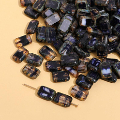 Clear Czech Glass Beads, Rectangle, Clear, 12x8mm, Hole: 1.2mm