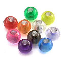Mixed Color Transparent Acrylic Round Beads, Mixed Color, 8mm, Hole: 3.5mm, about 2400pcs/500g