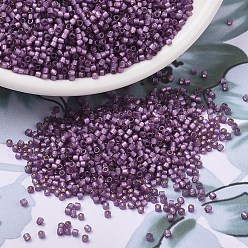 (DB2182) Окрашенная Сирень Дуракоат Полуматовый с Серебряной Подкладкой Бусины miyuki delica, цилиндр, японский бисер, 11/0, (db 2182) окрашенная в серебристый цвет сиреневый полубернистый серебристый слой, 1.3x1.6 мм, отверстие : 0.8 мм, Около 2000 шт / 10 г