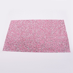 Pink Glitter Hotfix Resin Rhinestone, Hot Melt Adhesive on the Back, Costume Accessories, Rectangle, Pink, 400x241x2mm