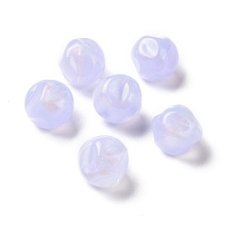 Lilac Opaque Acrylic Beads, Glitter Beads, Twist Round, Lilac, 15.5x14.5x15.5mm, Hole: 1.8mm, about 230pcs/500g