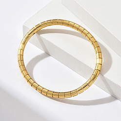 Real 18K Gold Plated 201 Stainless Steel Bangles, Real 18K Gold Plated, Inner Diameter: 2-3/8 inch(6cm)