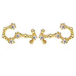 Scorpio Cubic Zirconia Constellation Stud Earrings, Golden 925 Sterling Silver Earrings, Scorpio, 11x7mm