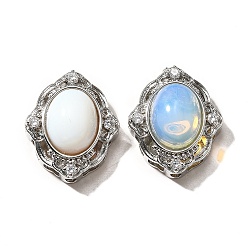 Опал Синтетические опалиты многоцепочечные связи, цветок, с латунными микро проложить кубических выводы циркония, стойки покрытие, без свинца и без кадмия, 21x17.5x9.5 мм, отверстие : 1.8 мм