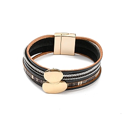 Black Irregular Circle Design Creative Leather Women's Bracelet - Personalized, Texture, Mix Batch.