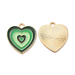 Medium Sea Green Alloy Enamel Pendants, Heart Charms, Medium Sea Green, 20x18.5x1mm, Hole: 2mm
