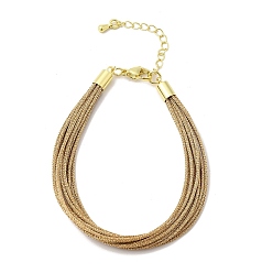 Верблюжий Женские полиэстеровые браслеты, многожильных браслеты, золотые, верблюжие, 7.24 дюйм (18.4 см)