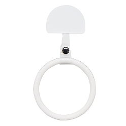 White Portable Mobile Phone Shell Anti-Lost Pendant Ring, Silicone Bands, White, 9x7.5x0.72cm