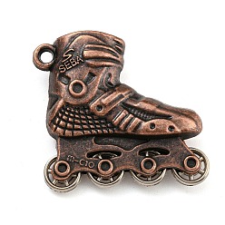 Red Copper Alloy Pendants, Shoes, Cadmium Free & Lead Free, Red Copper, 30.5x31x9mm, Hole: 2mm