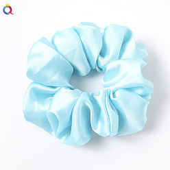 C190 Super Large Satin - Sky Blue Vintage French Retro Bow Hairband - Solid Color Satin Hair Tie