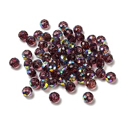 Dark Red Electroplate Glass Beads, Rondelle, Dark Red, 6x4mm, Hole: 1.4mm, 100pcs/bag