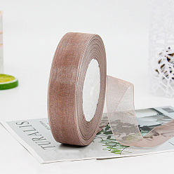 Rosy Brown Polyester Organza Ribbon, for Christmas Decoration, Rosy Brown, 1 inch(25mm), about 49.21 Yards(45m)/Roll