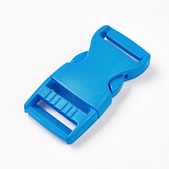Dodger Blue PP Plastic Side Release Buckles, Survival Bracelet Clasps, Dodger Blue, 65x32x12mm, Hole: 4x25mm