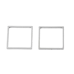 Stainless Steel Color 304 Stainless Steel Linking Rings, Laser Cut, Square, Stainless Steel Color, 18x18mm, Inner Diameter: 16mm