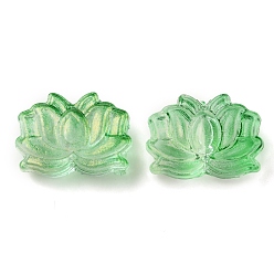 Зеленый лайм Прозрачные акриловые бусины, лотос, зеленый лайм, 10.5x14.5x6 мм, отверстие : 1.2 мм