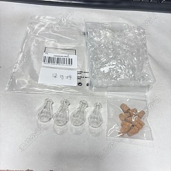 Vase 10 шт. прозрачные стеклянные бутылочки для загадывания желаний, шарик контейнеры, с 10шт пробкой, ваза, 3~3.1x1.6~1.65 см, отверстие : 5.5~6 мм