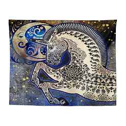 Unicorn Polyester Wall Hanging Tapestry, for Bedroom Living Room Decoration, Rectangle, Unicorn, 750x1000mm