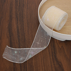 Бежевый Ленты сетки деко полиэстера, звезда картины, тюль ткань, Модная катушка из тюля для изготовления юбок, бежевые, 2-1/8 дюйм (55 мм)