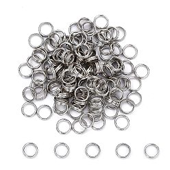 Platinum Brass Split Rings, Double Loops Jump Rings, Platinum, 8mm, Hole: 1mm, about 7mm inner diameter, about 3180pcs/500g