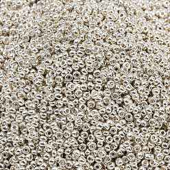 (RR1051) Galvanized Silver Миюки круглые бусины рокайль, японский бисер, 11/0, (rr 1051) оцинкованное серебро, 11/0, 2x1.3 мм, отверстие : 0.8 мм, Около 50000 шт / фунт