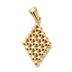 Rhombus Golden Plated 304 Stainless Steel Pendants, Bubble Charms, Rhombus, 27x15x3mm, Hole: 5.3x3mm