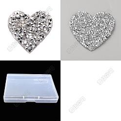 Кристалл 20шт. 2 стили блестящая смола термоклеящиеся стразы, термоклей на спине, горный хрусталь, сердце, кристалл, 35.5~54x35~53x2.5 мм, 10 шт / стиль