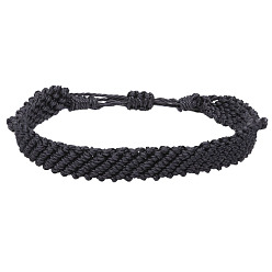 9 black Multi-colored minimalist waxed thread braided bracelet for daily wear.