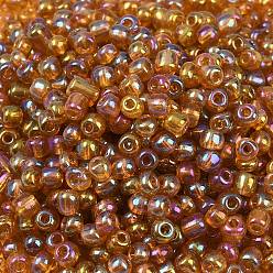 Темно-Золотистый 6/0 стакан бисер, сделка цветов радуги, круглые, темные золотарник, 4 мм, отверстие : 1.5 мм, Около 1000 шт / 100 г