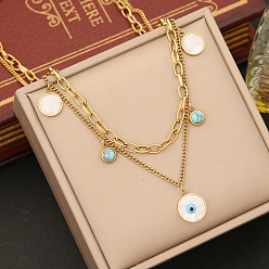 1# necklace Chic Eye Necklace Set - Stainless Steel Jewelry for Women, Fashion Collarbone Chain N1162
